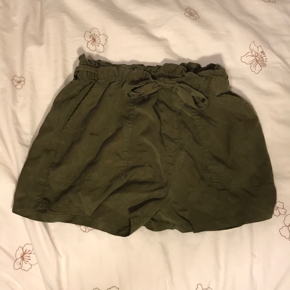 Garage Green Flowy Shorts